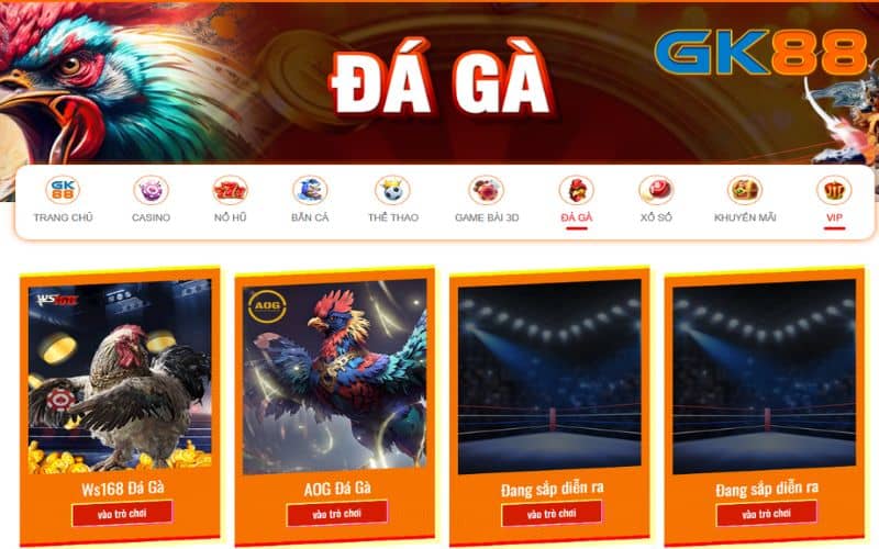 Đá gà GK88 là sản phẩm cá cược nổi bật tại nhà cái GK88