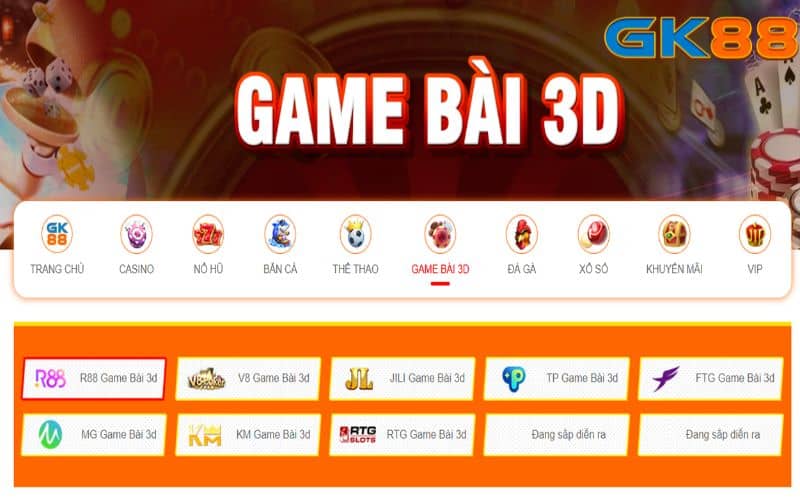 Game bài GK88 là sản phẩm cá cược được phát triển từ game bài truyền thống