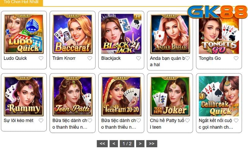 Kho game bài với nhiều trò chơi hấp dẫn